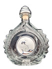 Vintage Tequila Ley  925 Empty Art Crystal Bottle Pewter Dragon Metal Stopper