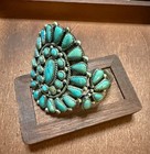 Vintage Navajo Native American Turqouise And Silver Cuff Signed By Mike Platero