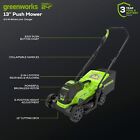 Greenworks 24v 13 brushless Cordless  push  Lawn Mower 4 0ah Battery And Charge