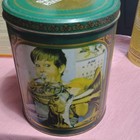 Purina Biscuits Advertising Tin Green Yellow Metal Can Dog Graphics Collectible