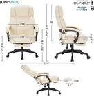 Massage Office Chair With Foot Rest 6 Points Vibration And Heat Home Office Desk