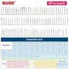 50pcs  Fg Diamond Burs For High Speed Handpiece Friction Grip 1 6mm Bur