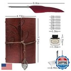 Feather Quill Pen And Ink Set     Vintage Calligraphy Writing Kit With 5 Nibs  