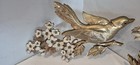 Vintage Syroco Birds   Dogwoods 3 Piece Wall Plaque Set Usa 1967 Gold   Ivory