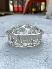 Vtg Clear Glass Round Frog Flower Holder 11 Hole Holder