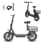 Electric Scooter With Seat For Adults 500w Motor E Scooter W  Rear Box 14  Tire