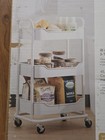 3 Tier Rolling Utility Cart Metal Storage Organizer Kitchen Bathroom Shelves New