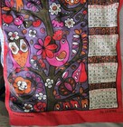 Vrg 1971 Linen Calendar Kitchen Tea Towel Tree W Birds Butterflies Red Purples