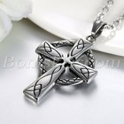 Men Vintage Classical Large Celtic Cross Irish Knot Pendant  Necklace Chain Gift
