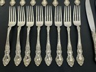 Meadow Rose Wallace Sterling Silverware 48 Piece Flatware Set Service For 8 -1e1