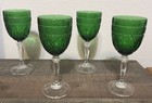 Vintage Cristal D   arques Durand Emerald Green Set Of 4 Stemmed 8  Water Goblets