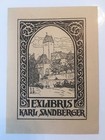 Karl Sandberger Ex Libris  paleontologist   Geologist  Bookplate By E  Hahn