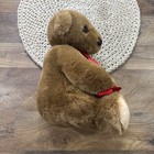Vintage Eden Toys Brown Sitting Teddy Bear Chubby Plush 10    Red Ribbon