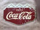 Rare Original Early 1936 Coca Cola Soda Fountain Metal Flange  Sign