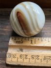 Vintage Small Glass Slag Marble Gear Shift Knob Brown White Swirl Hot Rat Rod