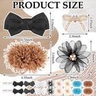 10 Pairs Bow Shoe Clips Pearl Flowers Rhinestone Satin Bow Buckle Solid Color   