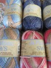 12 Skeins  110 Yd Ea  Patons Sws Soy  silk  Wool Stripes Aran Yarn Asst  Colors