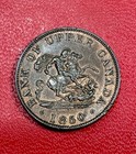 1850 Upper Canada Bank Token One Half Penny   better Grade  Enn Coins