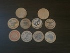Vintage Wooden Nickel Token Lot Bar Drink Beer Western Saloon Advertising Mixed