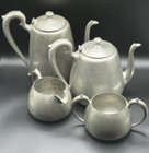 Vintage 4 Pc Pewter Coffee   Tea Set  Marked 30801  Exc Cond  Simple Design