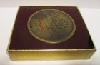  john Deere 2005 Brass Christmas Ornament Xmas Tractor Church Winter Scene Jd