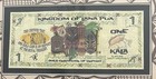 Dirk Yates Lana Pua Tiki Art - Framed 1 Kala Currency Note   13 X 8 Inches  
