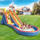 20ft Inflatable House Water Slide Park Long Slide Big Splash Pool With Blower