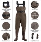 Fishing Chest Waders 2-ply Nylon pvc Waterproof With Boots  Boot Hanger  9 