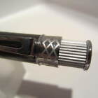 Terzetti  malibu  Grey Gunmetal Metal Large Heavy Ballpoint Pen-  Velvet Pouch