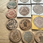 30 Mixed Different Wooden Nickels As Shown  In Pictures   From 60s- 2000 Vtg