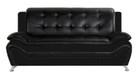 New Black 3pc Sofa Loveseat Chair Modern Faux Leather Gel Living Room Set