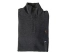 New Polo Ralph Lauren Grey Pony Rib Mockneck Half Zip Sweater Pullover Medium