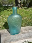 L w Union Clasped Hands Eagle Pint Historical Whiskey Flask 1800s