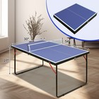 Mid-size Portable Ping Pong Table  4ft Compact Foldable Table Tennis Table Set