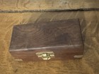 Vintage Small Wood Trinket Box  Brass Hardware  Treasure Box  B39
