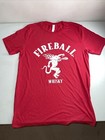 Fireball Whisky Red W  White Lettering Logo Soft T-shirt By Bella canvas Medium