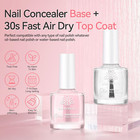 Clear Nail Polish Base And Top Coat Set 2 Pcs High Shine Glossy Finish Quick-dry