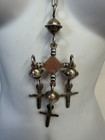 Vintage Mexican Yalalag Cross Necklace Sterling Silver Unisex Paperclip Chain