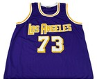 Los Angeles Lakers Dennis Rodman Autographed Pro Style Purple Jersey Jsa Auth   
