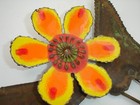 Vintage Curtis Jere Signed Copper Enamel Flower Mid Century