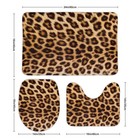 Leopard Printed Bathroom Rug Set Toilet Rug Set 3 Piece Absorbent Microfiber    
