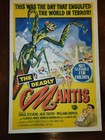 Original 1957 Deadly Mantis Movie Poster Australian One-sheet 27 X 40  Tri-fold