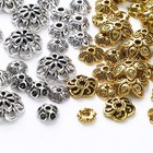 Febsnow About 160pcs Spacer Beads Caps  Bali Style Mixed Tibetan Silver And A   