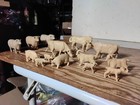 1950s Marx Prize Livestock  3  W Rare Tan Farm Animals Lot Figures Playset