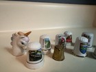 Lot Of 12 Collectible Sewing Thimbles Porcelain  Plastic   Metal Souvenir
