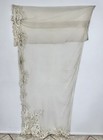 Antique French Real Hand Made Bobbin Lace Cotton Net Curtain Panel 40    X 89   