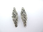 2 Extra Tiny Small Silver Metal  Filigree Alligator Hair Clip  Fine Thin Hair