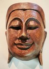 Carved Hardwood Buddha Thai Head Wall Decor 11  X 7 1 2   2 1 2 Pounds
