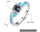 Opal Cz Sterling Silver 925 Ring Size 5 5