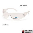  3 Pair  Pyramex Intruder Reader Safety Glasses Bifocal 1 5 Clear Lens S4110r15